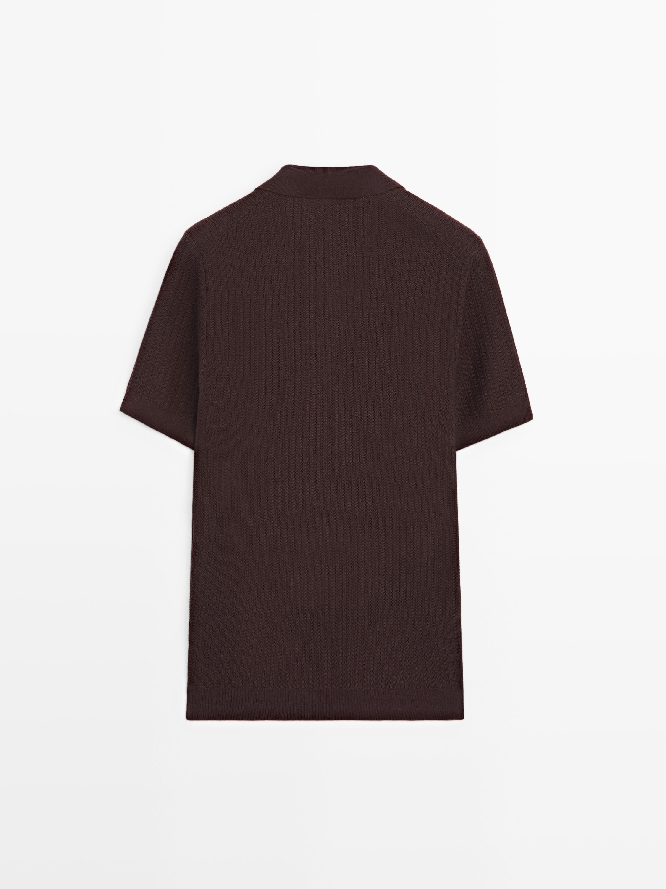 Jacquard knit polo sweater